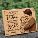 Load image into Gallery viewer, Custom Engraved Wooden Love Plaque for Father with Photo & Message