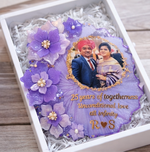 Load image into Gallery viewer, 25th Anniversary Floral Resin Photo Plaque – Personalized Silver Jubilee Gift