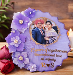 Load image into Gallery viewer, 25th Anniversary Floral Resin Photo Plaque – Personalized Silver Jubilee Gift