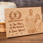 Load image into Gallery viewer, Custom Engraved Wooden Anniversary Plaque with Photo & Message