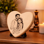 Load image into Gallery viewer, Custom Engraved Wooden Heart Plaque for Birthday/Anniversery with Photo & Message