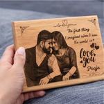 Load image into Gallery viewer, Custom Engraved Wooden Love Plaque for her with Photo & Message