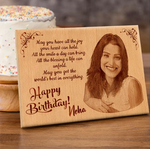 Load image into Gallery viewer, Custom Engraved Wooden Birthday Plaque with Photo & Message