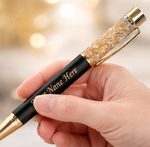 Load image into Gallery viewer, Luxury Personalized Gold Flake Metal Pen – Custom Name Engraved Gift