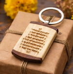Load image into Gallery viewer, Personalized Wooden Religious Keychain – Engraved Spiritual Key Ring