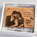 Load image into Gallery viewer, Custom Engraved Wooden Love Plaque for her with Photo & Message