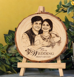 Load image into Gallery viewer, Custom Engraved Wooden Love Slice for Anniversery with Photo & Message