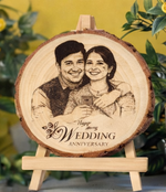 Load image into Gallery viewer, Custom Engraved Wooden Love Slice for Anniversery with Photo & Message