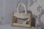 Load image into Gallery viewer, Premium Jute Gift Bag for Hampers | Eco-Friendly Transparent Window Hamper Carry Bag