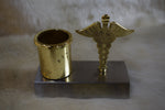 Load image into Gallery viewer, Premium Metal Pen Stand with Decorative Book Design | Elegant Desk Organizer for Office & Home