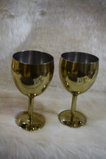 Load image into Gallery viewer, Premium Metal Wine Glass Set | Elegant Gold Finish Goblets for Parties, Gifting & Home Décor