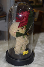 Load image into Gallery viewer, Romantic Teddy Rose Dome Showpiece | LED Light Love Gift for Couples