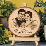 Load image into Gallery viewer, Custom Engraved Wooden Love Slice for Anniversery with Photo & Message