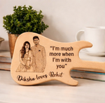 Load image into Gallery viewer, Custom Engraved Wooden Gitar for Anniversery/ Birthday with Photo & Message