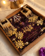 Load image into Gallery viewer, Luxury Personalized Resin Wedding Tray | Customized Couple Keepsake Tray with Floral Gold Decor