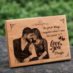 Load image into Gallery viewer, Custom Engraved Wooden Love Plaque for her with Photo &amp; Message