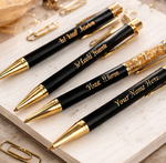 Load image into Gallery viewer, Luxury Personalized Gold Flake Metal Pen – Custom Name Engraved Gift