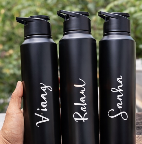 Personalized Stainless Steel Water Bottle – Custom Name Engraved