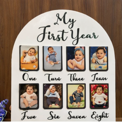 My First Year Memories Frame – Personalized Baby Photo Collage (0–12 Months)