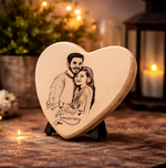 Load image into Gallery viewer, Custom Engraved Wooden Heart Plaque for Birthday/Anniversery with Photo &amp; Message