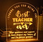 Load image into Gallery viewer, Best Teacher Ever LED Acrylic Lamp – Personalized Thank You Gift for Teachers