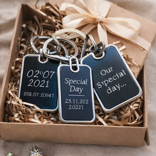 Forever Engraved – Customized Metal Keychain with Name & Message