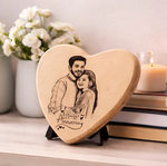 Load image into Gallery viewer, Custom Engraved Wooden Heart Plaque for Birthday/Anniversery with Photo &amp; Message