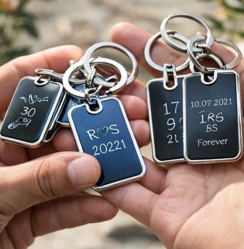 Forever Engraved – Customized Metal Keychain with Name & Message