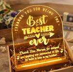 Load image into Gallery viewer, Best Teacher Ever LED Acrylic Lamp – Personalized Thank You Gift for Teachers