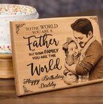Load image into Gallery viewer, Custom Engraved Wooden Love Plaque for Father with Photo &amp; Message