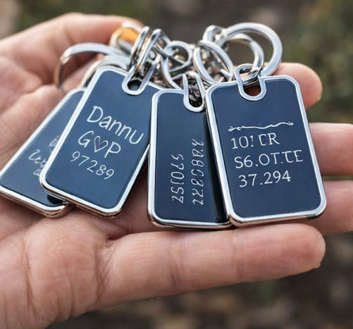 Forever Engraved – Customized Metal Keychain with Name & Message