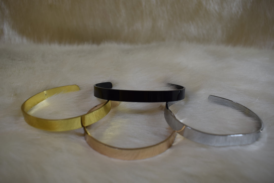 Men’s Premium Metal Bangle with Gold Finish | Custom Engraved Name Bracelet for Men