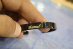 Load image into Gallery viewer, Men’s Premium Metal Bangle with Gold Finish | Custom Engraved Name Bracelet for Men