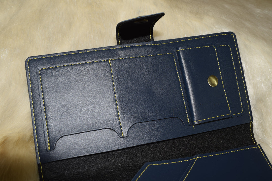 Premium Leather Long Wallet for Women | Stylish Clutch Wallet with Card Slots & Button Closure