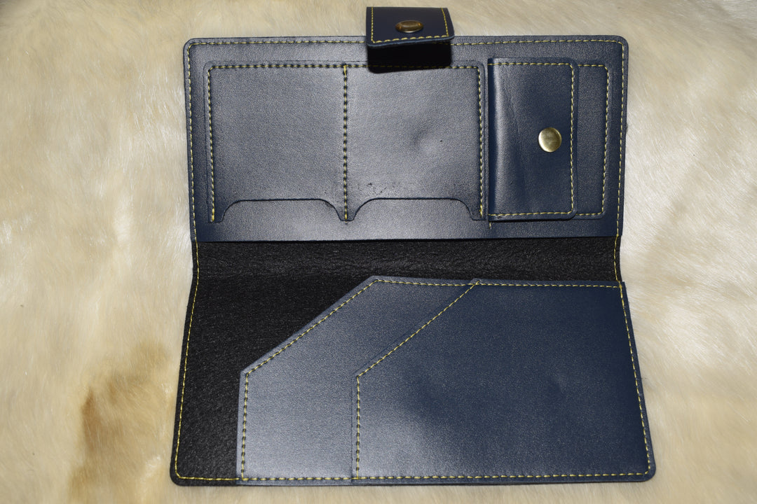 Premium Leather Long Wallet for Women | Stylish Clutch Wallet with Card Slots & Button Closure