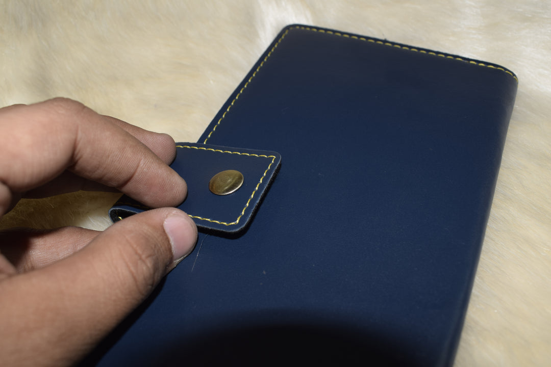Premium Leather Long Wallet for Women | Stylish Clutch Wallet with Card Slots & Button Closure