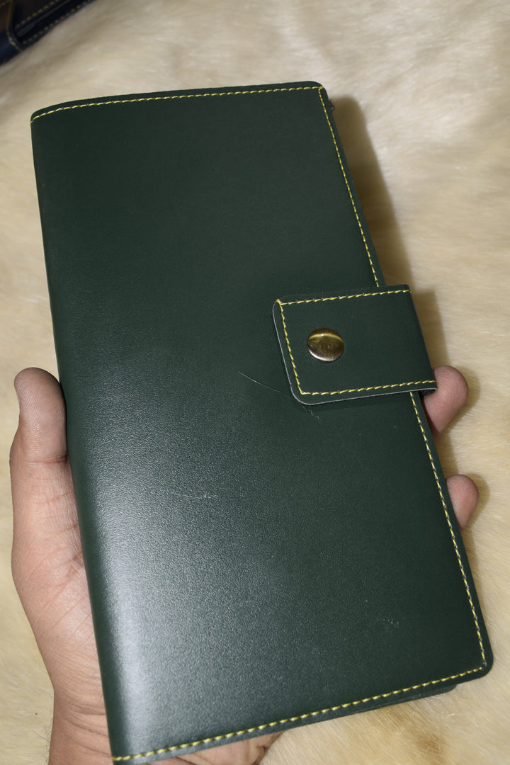 Premium Leather Long Wallet for Women | Stylish Clutch Wallet with Card Slots & Button Closure