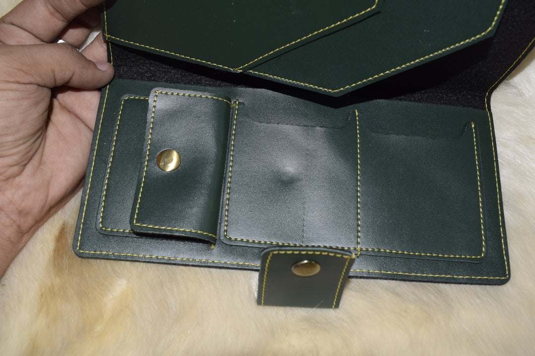 Premium Leather Long Wallet for Women | Stylish Clutch Wallet with Card Slots & Button Closure