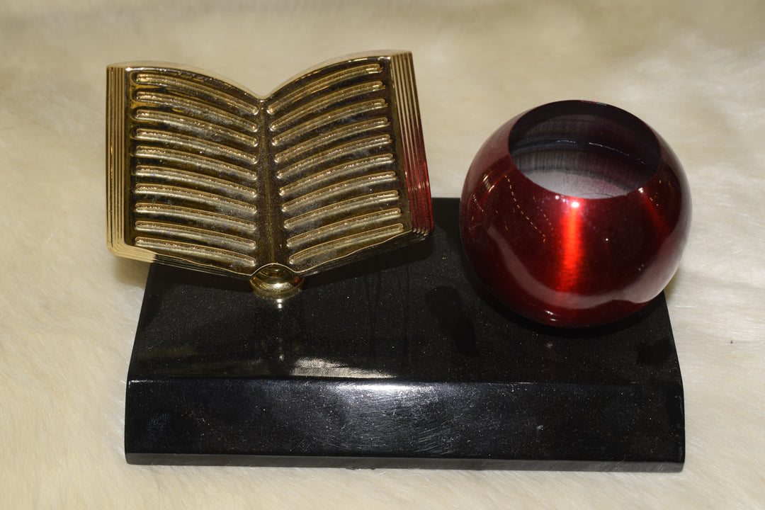 Premium Metal Pen Stand with Decorative Book Design | Elegant Desk Organizer for Office & Home