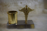 Load image into Gallery viewer, Premium Metal Pen Stand with Decorative Book Design | Elegant Desk Organizer for Office &amp; Home