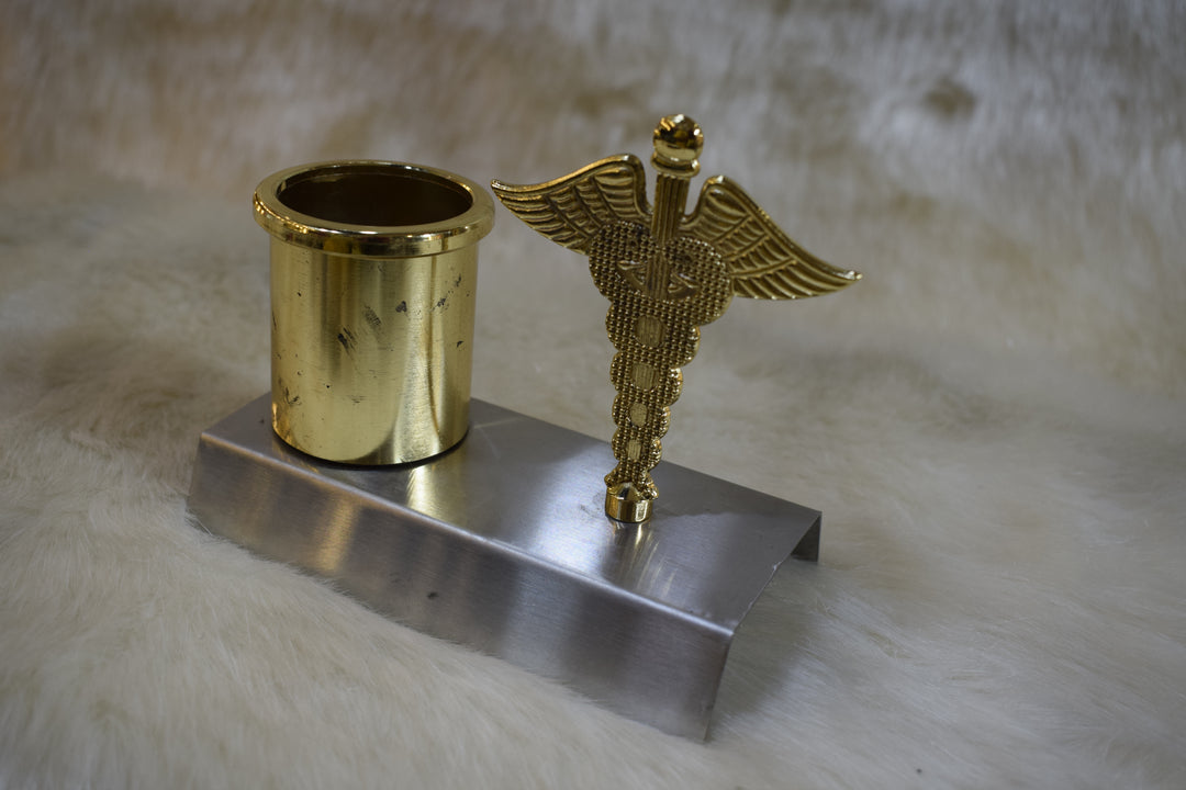 Premium Metal Pen Stand with Decorative Book Design | Elegant Desk Organizer for Office & Home
