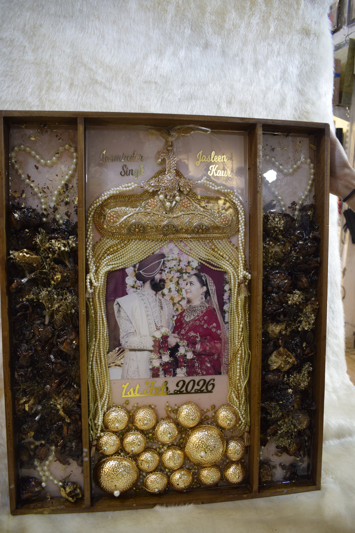 Wedding Varmala & Kaleera Preservation Frame | Personalized Resin Memory Plaque for Bridal Keepsake