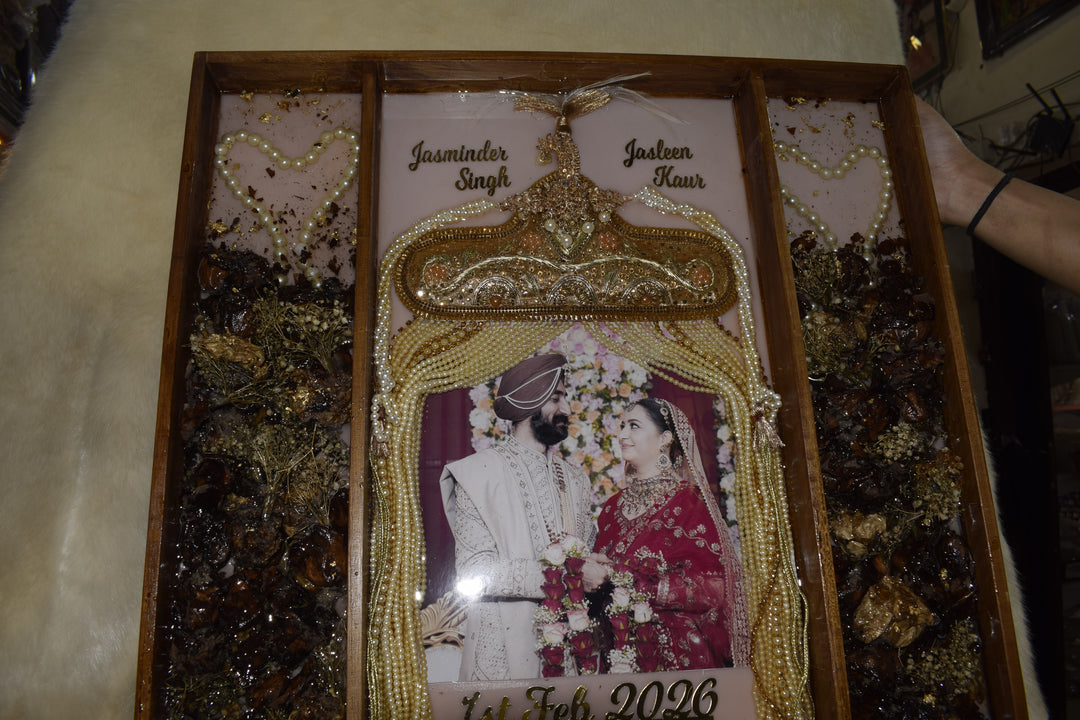 Wedding Varmala & Kaleera Preservation Frame | Personalized Resin Memory Plaque for Bridal Keepsake