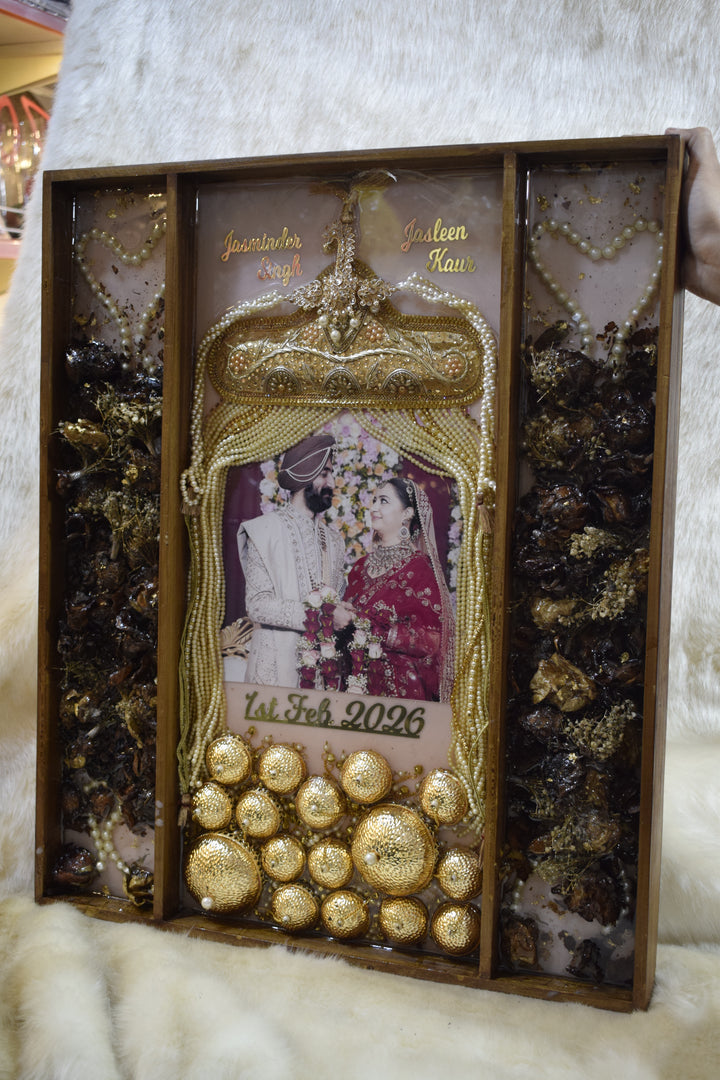 Wedding Varmala & Kaleera Preservation Frame | Personalized Resin Memory Plaque for Bridal Keepsake