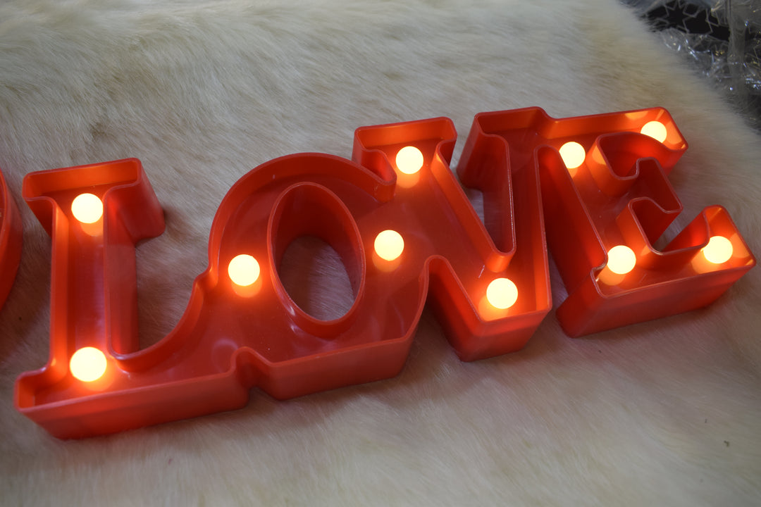 LED Love Letter Showpiece | Romantic Heart Light Decor for Couples