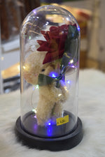 Load image into Gallery viewer, Romantic Teddy Rose Dome Showpiece | LED Light Love Gift for Couples
