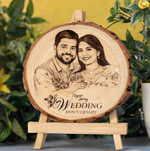 Load image into Gallery viewer, Custom Engraved Wooden Love Slice for Anniversery with Photo &amp; Message