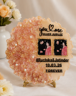 Load image into Gallery viewer, 25th Anniversary Floral Resin Photo Plaque – Personalized Silver Jubilee Gift