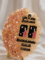 Load image into Gallery viewer, 25th Anniversary Floral Resin Photo Plaque – Personalized Silver Jubilee Gift