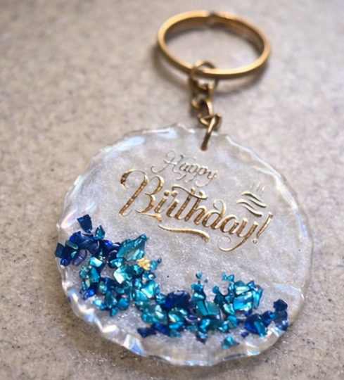 Handmade Resin Birthday Keychain | Personalized Gift Keyring for Birthday, Anniversary & Special Occasions